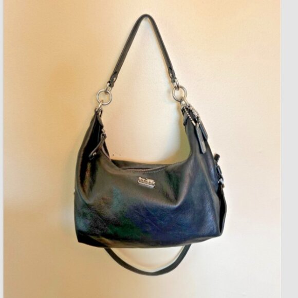 Coach Handbags - Coach H1182-14304 Madison Hailey Black Leather Satchel Hobo Handbag Purse